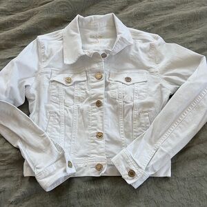 Lilly Pulitzer White Denim Jacket with Gold Buttons Size Small Coquette Preppy